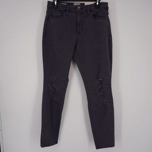 Universal Thread NWT Women's Dark Grey Distressed High Rise Skinny Jeans Sz 6 28